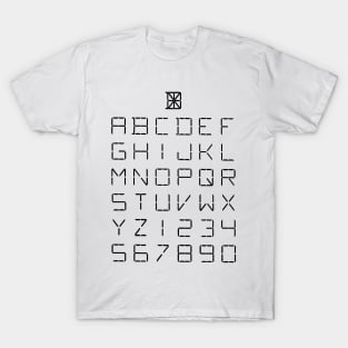 Font of Characters Vintage Patent Hand Drawing T-Shirt